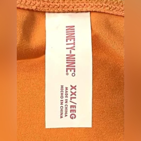 Ninety-Nine Degrees Orange Crinkle Bikini Set ~ Bralette Top ~ Size XXL (19) NWT - Picture 13 of 16